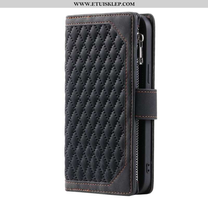 Etui Folio do Samsung Galaxy S23 Ultra 5G Pikowana Z Paskiem